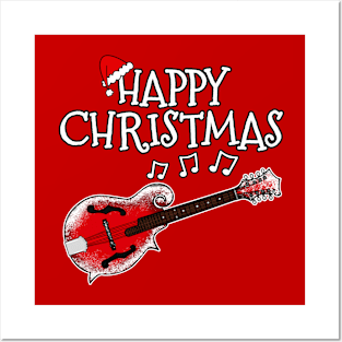 Christmas Mandolin Mandolinist Musician Xmas 2022 Posters and Art